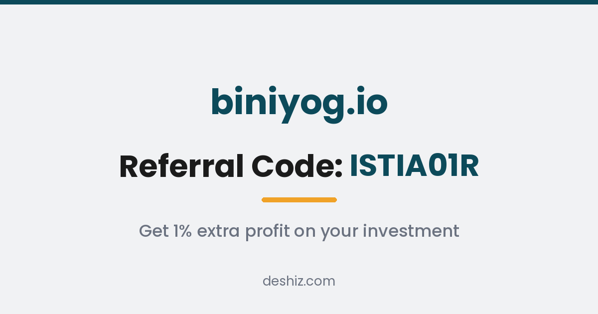 Biniyog Referral Code: Use ISTIA01R for 1% Extra Profit